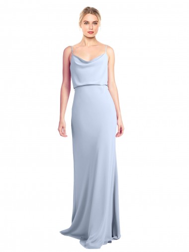 Fábrica de Costas em V Crepe Esticado Decote Capuz Comprimento Chão Sem Mangas Vestidos de Madrinha / Vestidos de Noite / Vestidos de Festa