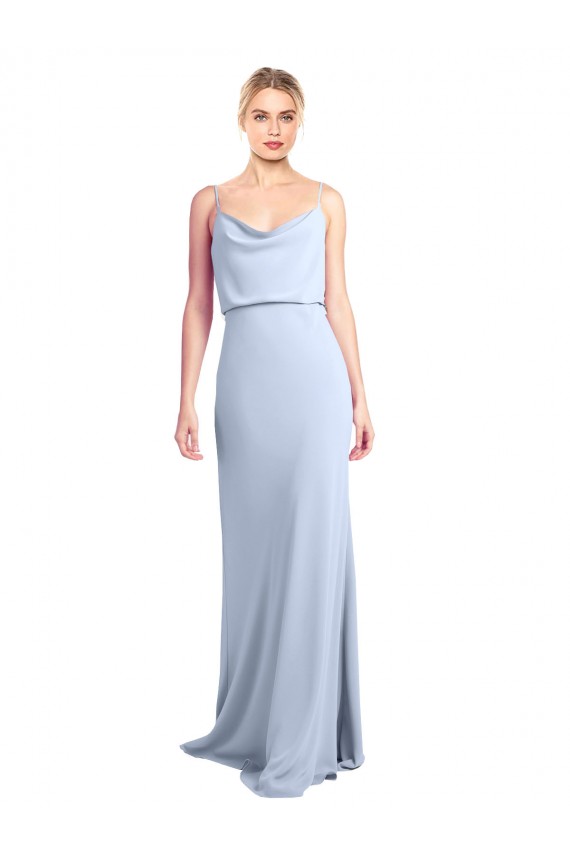 Fábrica de Costas em V Crepe Esticado Decote Capuz Comprimento Chão Sem Mangas Vestidos de Madrinha / Vestidos de Noite / Vestidos de Festa