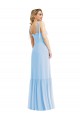 Fábrica de Chiffon Alças finas Comprimento Chão Sem Mangas Vestido de Madrinha