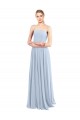 Fábrica de Lombar Chiffon Alças finas Comprimento Chão Sem Mangas Vestidos de Festa / Vestidos de Madrinha