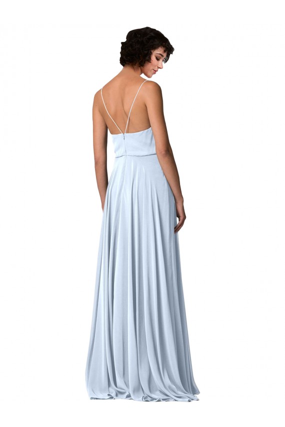Fábrica de Lombar Chiffon Alças finas Comprimento Chão Sem Mangas Vestido de Festa / Vestido de Madrinha