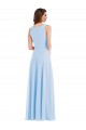 Fábrica de Chiffon Decote V Comprimento Chão Sem Mangas Vestido de Madrinha