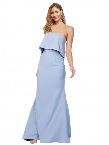 Fábrica de Lombar Crepe Esticado Sem alças Comprimento Chão Sem Mangas Vestidos de Madrinha / Vestidos de Noite / Vestidos de Festa