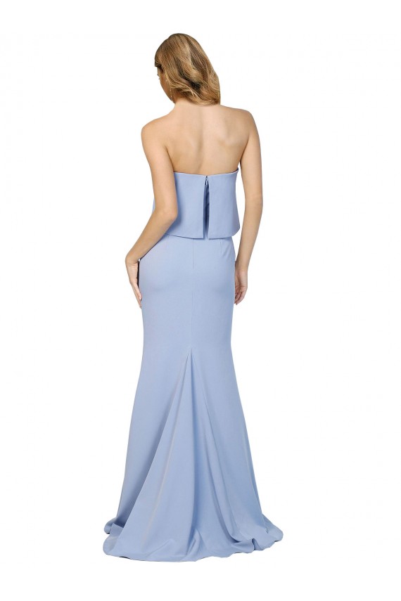 Fábrica de Lombar Crepe Esticado Sem alças Comprimento Chão Sem Mangas Vestidos de Madrinha / Vestidos de Noite / Vestidos de Festa