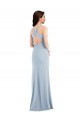 Fábrica de Criss Cruz Crepe Esticado Decote V Comprimento Chão Sem Mangas Vestidos de Madrinha / Vestidos de Festa