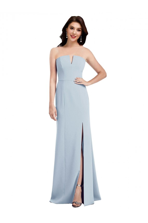 Fábrica de Lombar Crepe Esticado Decote V Comprimento Chão Sem Mangas Longo Vestidos de Madrinha / Vestidos de Festa