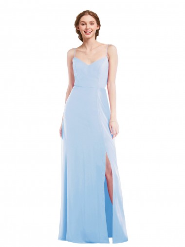 Fábrica de Chiffon Alças finas Comprimento Chão Sem Mangas Longo Vestidos de Madrinha / Vestidos de Noite