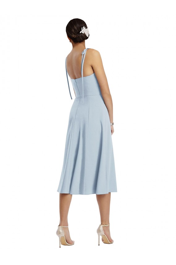 Fábrica de Crepe Esticado Amor Comprimento Midi Sem Mangas Vestidos de Madrinha / Vestidos de Festa / Vestidos de Cocktail / Vestidos de Homecoming