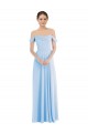Fábrica de Chiffon Fora do Ombro Comprimento Chão Sem Mangas Vestidos de Madrinha / Vestidos de Noite