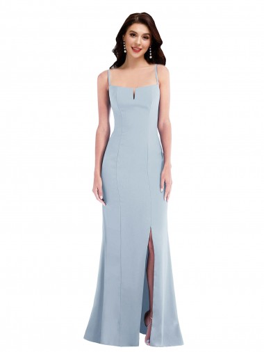 Fábrica de Crepe Esticado Alças finas Comprimento Chão Sem Mangas Longo Vestidos de Madrinha / Vestidos de Noite / Vestidos de Festa