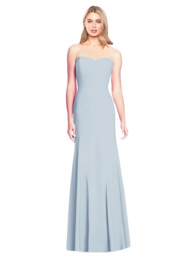 Fábrica de Lombar Crepe Esticado Amor Comprimento Chão Sem Mangas Longo Vestidos de Madrinha / Vestidos de Festa