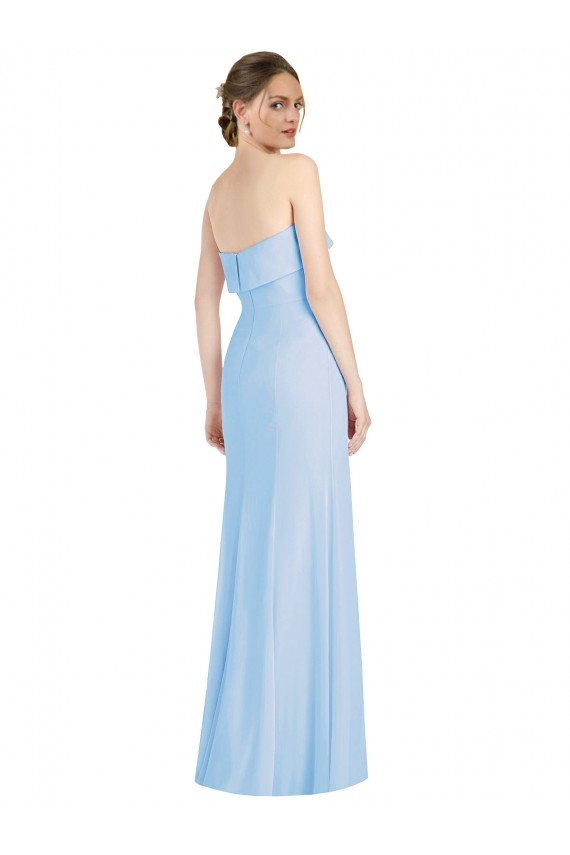 Fábrica de Lombar Chiffon Sem alças Comprimento Chão Sem Mangas Longo Vestidos de Madrinha / Vestidos de Noite