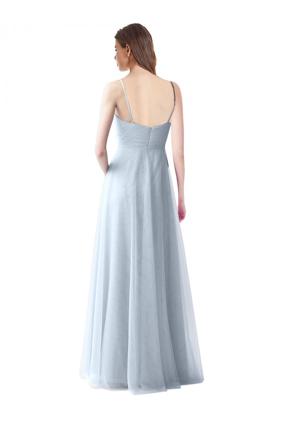 Fábrica de Tule Alças finas Comprimento Chão Sem Mangas Vestidos de Festa / Vestidos de Madrinha