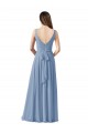 Fábrica de Chiffon Decote V Comprimento Chão Sem Mangas Vestido de Noite / Vestidos de Madrinha