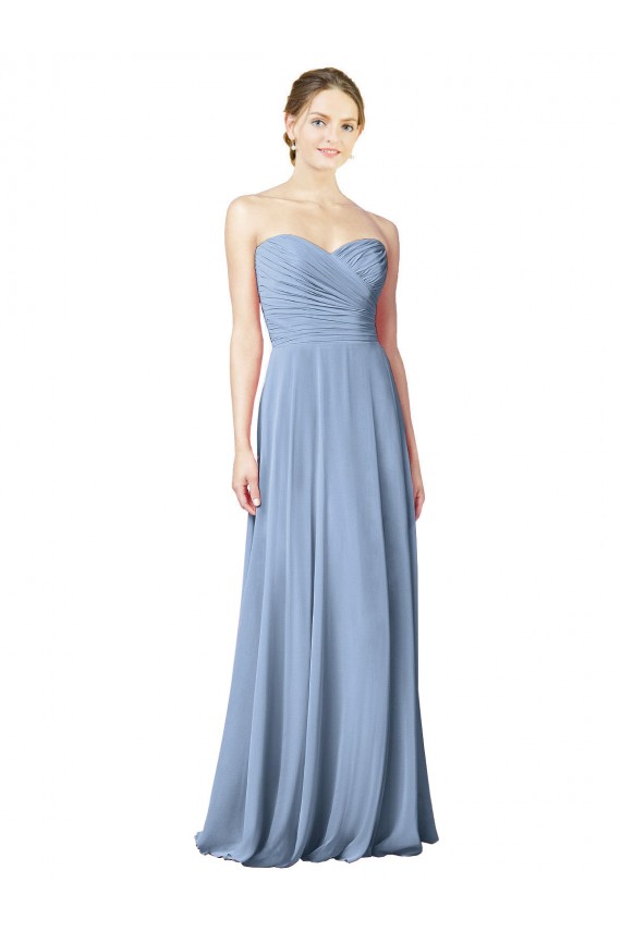 Fábrica de Lombar Chiffon Amor Comprimento Chão Sem Mangas Vestido de Festa / Vestidos de Noiva