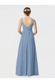 Fábrica de Chiffon Alças finas Comprimento Chão Sem Mangas Longo Vestido de Madrinha