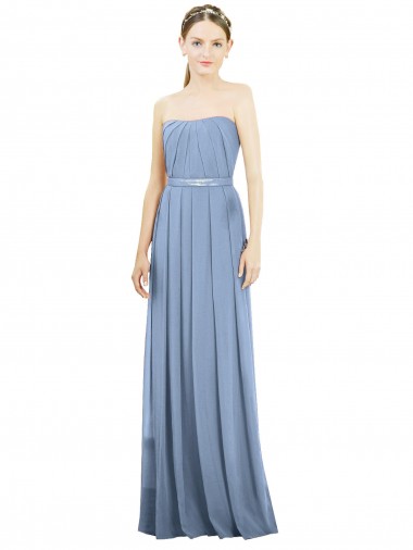 Fábrica de Chiffon Sem alças Comprimento Chão Sem Mangas Vestido Formais / Vestido de Madrinha