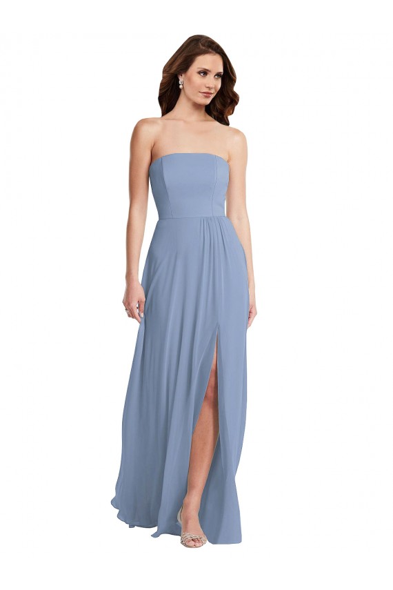 Fábrica de Chiffon Sem alças Comprimento Chão Sem Mangas Vestidos de Noiva / Vestidos de Festa