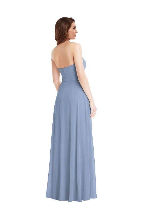 Fábrica de Chiffon Sem alças Comprimento Chão Sem Mangas Vestidos de Noiva / Vestidos de Festa