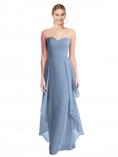 Fábrica de Chiffon Amor Comprimento Chão Sem Mangas Longo Vestido de Madrinha / Vestido de Baile