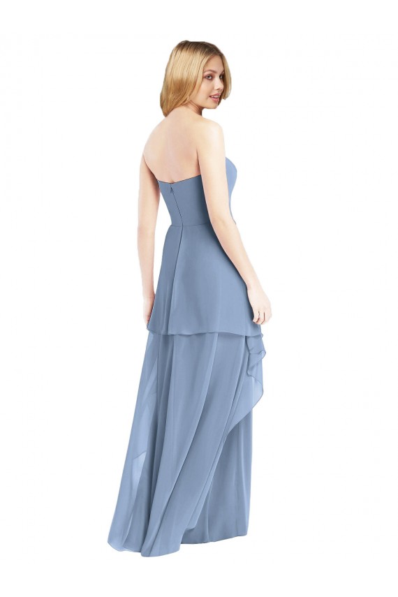 Fábrica de Chiffon Amor Comprimento Chão Sem Mangas Longo Vestido de Madrinha / Vestido de Baile