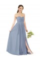 Fábrica de Abrir de volta Chiffon Amor Comprimento Chão Sem Mangas Vestido de Madrinha