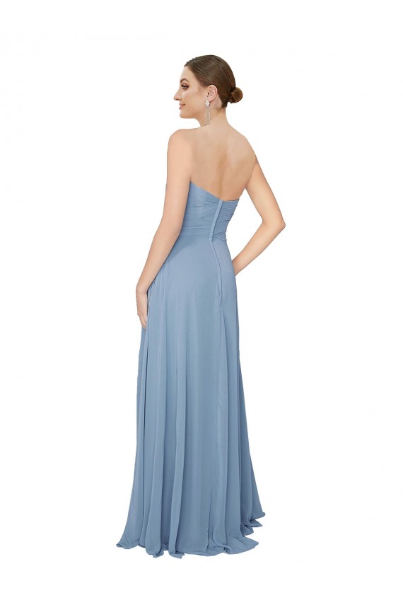 Fábrica de Lombar Chiffon Amor Comprimento Chão Sem Mangas Vestidos de Festa / Vestidos de Madrinha