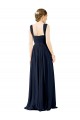 Fábrica de Abrir de volta Chiffon Decote Quadrado Comprimento Chão Sem Mangas Vestidos de Madrinha