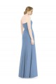 Fábrica de Chiffon Amor Comprimento Chão Sem Mangas Azul Empoeirado Vestidos de Madrinha