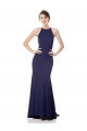 Fábrica de Crepe Esticado Cabeçada Comprimento Chão Sem Mangas Longo Vestidos de Madrinha / Vestidos de Noite / Vestidos de Festa