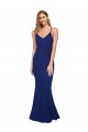 Fábrica de Criss Cruz Crepe Esticado Decote V Comprimento Chão Sem Mangas Longo Vestidos de Madrinha / Vestidos de Noite / Vestidos de Festa