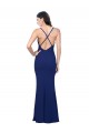 Fábrica de Criss Cruz Crepe Esticado Decote V Comprimento Chão Sem Mangas Longo Vestidos de Madrinha / Vestidos de Noite / Vestidos de Festa