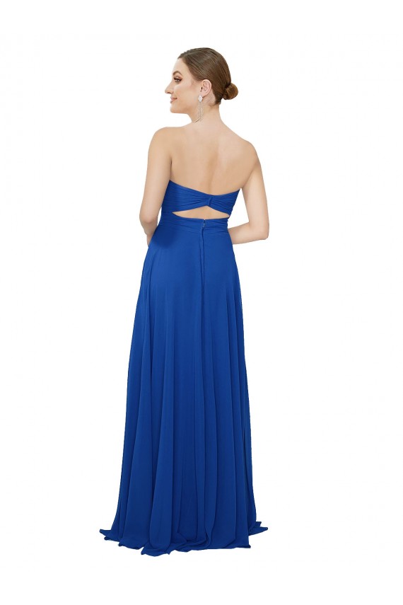 Fábrica de Buraco da fechadura Chiffon Amor Comprimento Chão Sem Mangas Vestidos de Madrinha