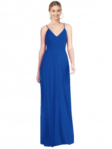 Fábrica de Criss Cruz Chiffon Alças finas Comprimento Chão Sem Mangas Vestidos de Madrinha