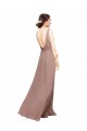 Fábrica de Lombar Chiffon Decote V Comprimento Chão Sem Mangas Vestidos de Madrinha