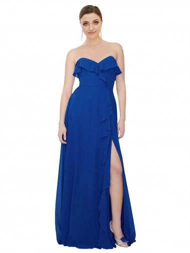 Fábrica de Chiffon Amor Comprimento Chão Sem Mangas Vestidos de Festa / Vestidos de Madrinha