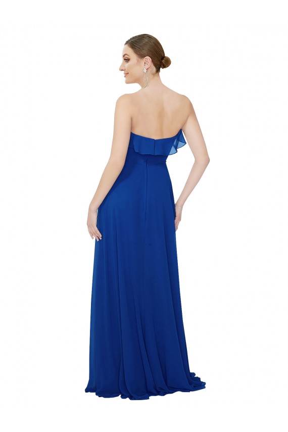 Fábrica de Chiffon Amor Comprimento Chão Sem Mangas Vestidos de Festa / Vestidos de Madrinha