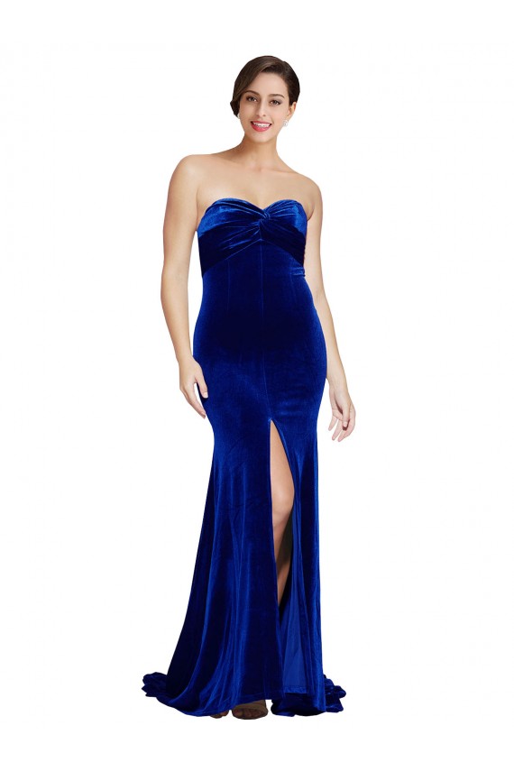 Fábrica de Lombar Veludo Elástico Amor Comboio Varredela Sem Mangas Vestidos de Madrinha / Vestidos de Noite / Vestidos de Festa