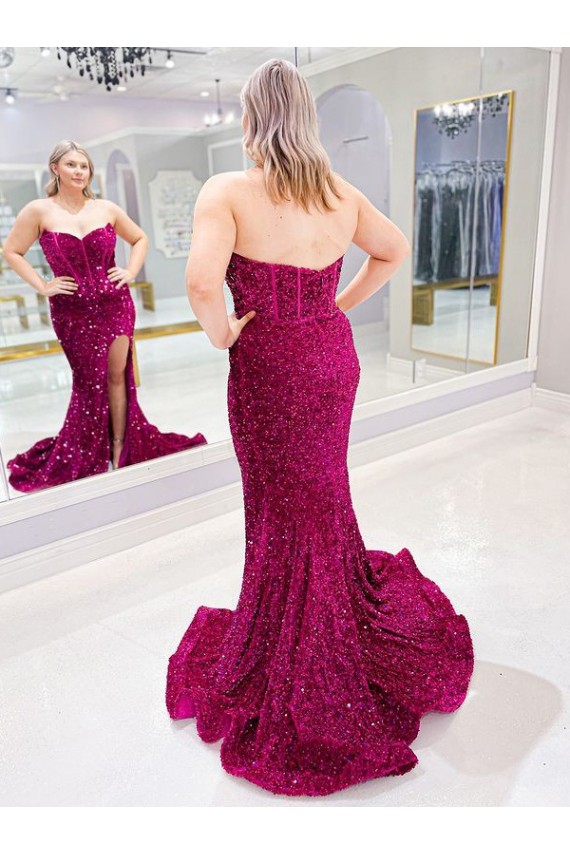 Fábrica de Lantejoulas Veludo Amor Comboio Varredela Sem Mangas Bainha Vestidos de Festa
