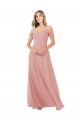 Fábrica de Chiffon Fora do Ombro Comprimento Chão Sem Mangas Bliss Vestidos de Madrinha
