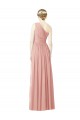Fábrica de Chiffon Um Ombro Comprimento Chão Sem Mangas Bliss Vestidos de Madrinha