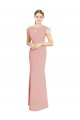 Fábrica de Chiffon Decote Barco Comprimento Chão Mangas Curtas Vestidos de Madrinha