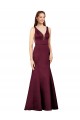 Fábrica de Costas em V Cetim Decote V Comprimento Chão Sem Mangas Longo Vestidos de Madrinha / Vestidos de Noite / Vestidos de Festa