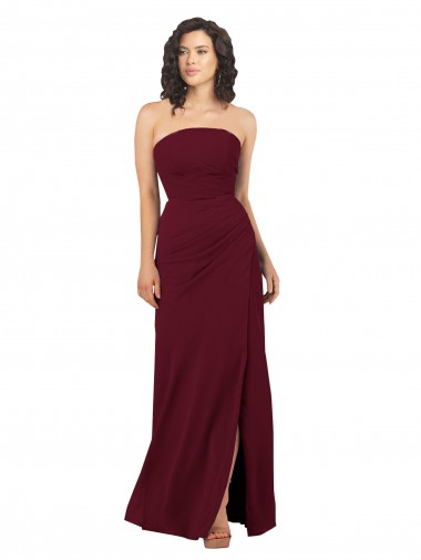 Fábrica de Chiffon Sem alças Comprimento Chão Sem Mangas Vestidos de Madrinha