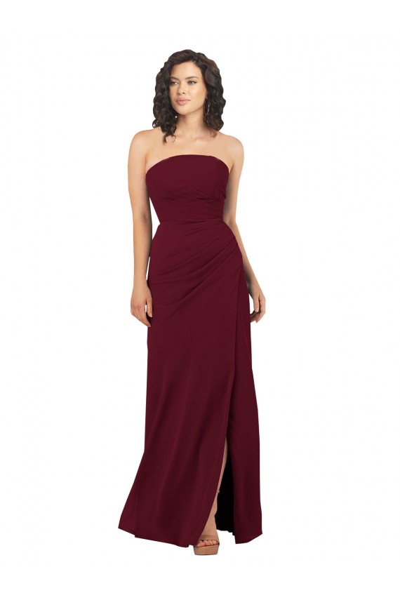 Fábrica de Chiffon Sem alças Comprimento Chão Sem Mangas Vestidos de Madrinha