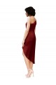 Fábrica de Cetim Elástico Um Ombro Comprimento Midi Sem Mangas Curto Vestidos de Madrinha / Vestidos de Noite / Vestidos de Festa