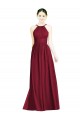 Fábrica de Abrir de volta Chiffon Cabeçada Comprimento Chão Sem Mangas Longo Vestido de Festa / Vestido de Madrinha