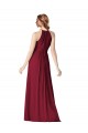 Fábrica de Chiffon Cabeçada Comprimento Chão Sem Mangas Vestido Formais / Vestido de Madrinha