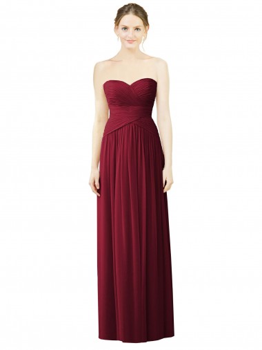 Fábrica de Chiffon Amor Comprimento Chão Sem Mangas Vestido de Noite / Vestidos de Madrinha