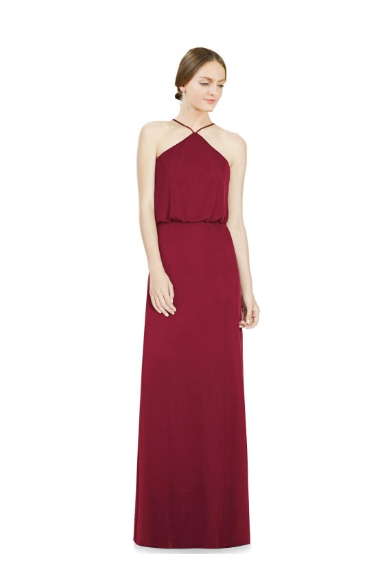 Fábrica de Abrir de volta Chiffon Cabeçada Comprimento Chão Sem Mangas Longo Vestidos de Festa